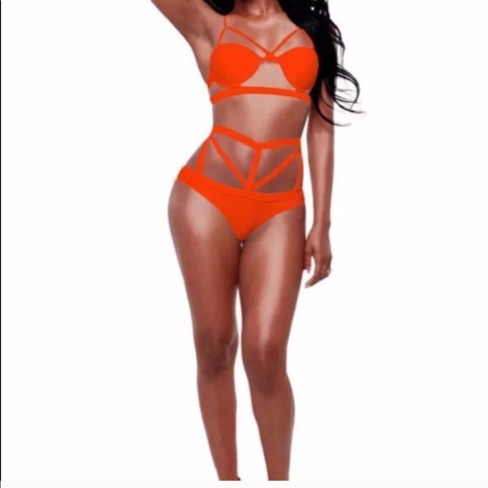 Orange High Waist Bikini
